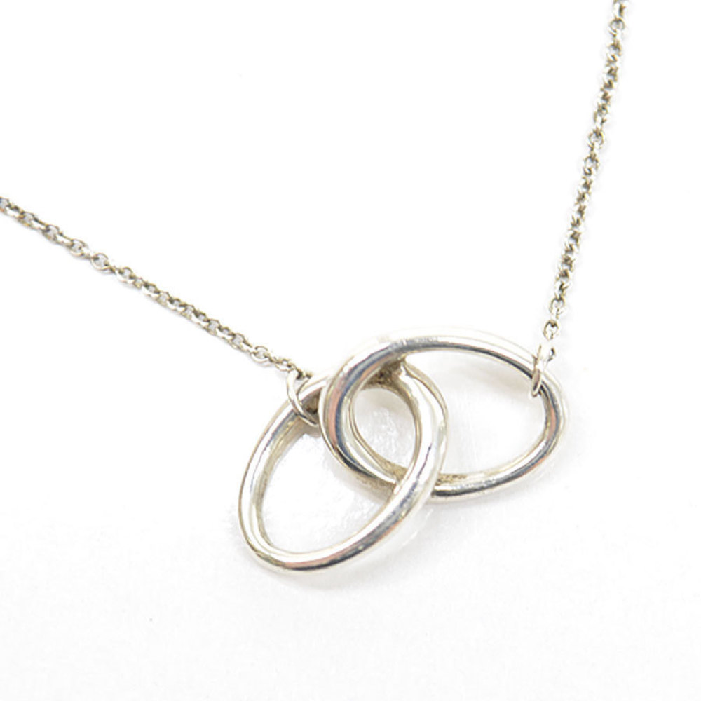 Tiffany Interlocking Double Ring Necklace Silver